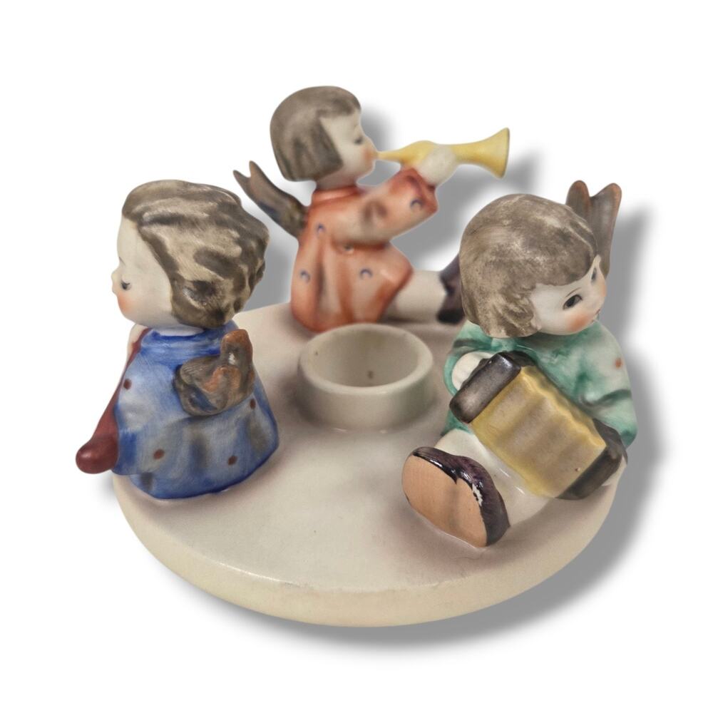 Vintage Hummel Three Herald Angels Candle Holder Goebel Figurine #37 TMK-5